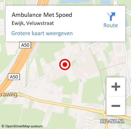 Locatie op kaart van de 112 melding: Ambulance Met Spoed Naar Ewijk, Veluwstraat op 24 september 2019 07:58