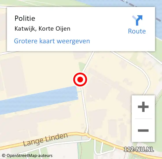 Locatie op kaart van de 112 melding: Politie Katwijk, Korte Oijen op 24 september 2019 08:58