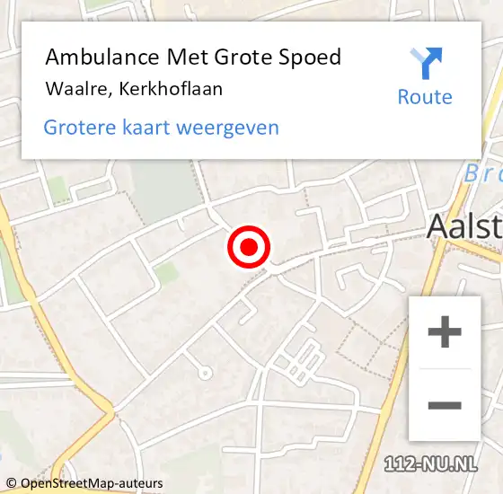 Locatie op kaart van de 112 melding: Ambulance Met Grote Spoed Naar Waalre, Kerkhoflaan op 24 september 2019 11:44