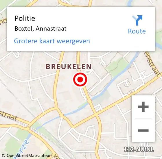 Locatie op kaart van de 112 melding: Politie Boxtel, Annastraat op 24 september 2019 11:57