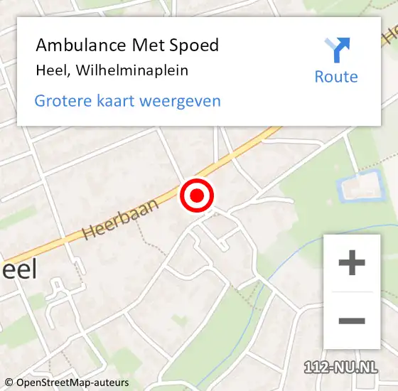 Locatie op kaart van de 112 melding: Ambulance Met Spoed Naar Heel, Wilhelminaplein op 24 september 2019 16:16