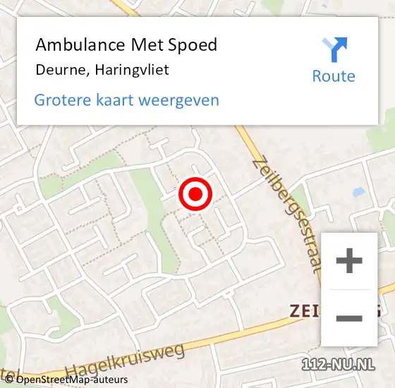 Locatie op kaart van de 112 melding: Ambulance Met Spoed Naar Deurne, Haringvliet op 24 september 2019 16:52