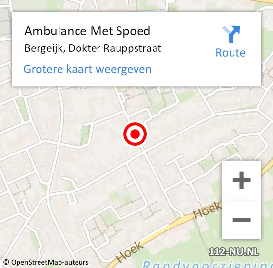 Locatie op kaart van de 112 melding: Ambulance Met Spoed Naar Bergeijk, Dokter Rauppstraat op 24 september 2019 17:46