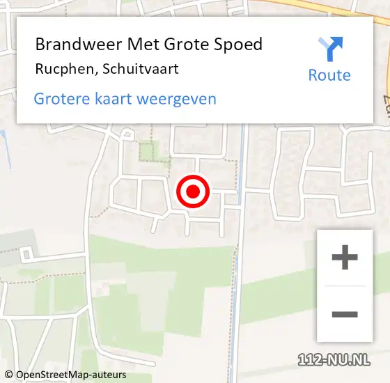 Locatie op kaart van de 112 melding: Brandweer Met Grote Spoed Naar Rucphen, Schuitvaart op 24 september 2019 18:02