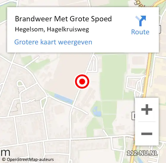 Locatie op kaart van de 112 melding: Brandweer Met Grote Spoed Naar Hegelsom, Hagelkruisweg op 24 september 2019 18:17