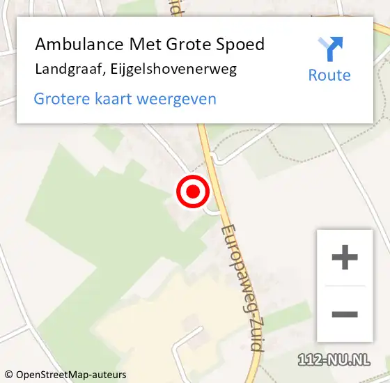 Locatie op kaart van de 112 melding: Ambulance Met Grote Spoed Naar Landgraaf, Eijgelshovenerweg op 14 april 2014 18:52