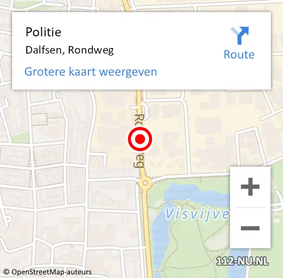 Locatie op kaart van de 112 melding: Politie Dalfsen, Rondweg op 24 september 2019 19:51