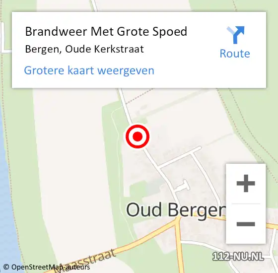 Locatie op kaart van de 112 melding: Brandweer Met Grote Spoed Naar Bergen, Oude Kerkstraat op 24 september 2019 20:24