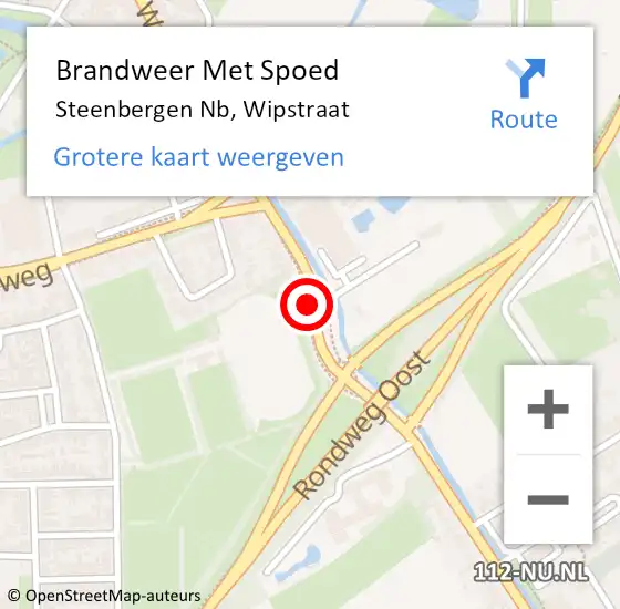 Locatie op kaart van de 112 melding: Brandweer Met Spoed Naar Steenbergen Nb, Wipstraat op 24 september 2019 21:04