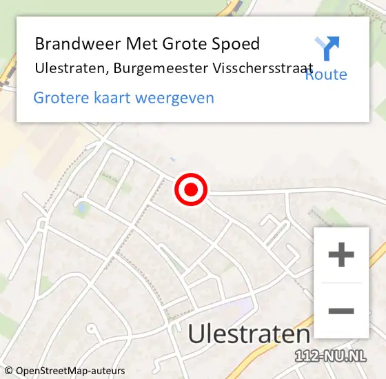 Locatie op kaart van de 112 melding: Brandweer Met Grote Spoed Naar Ulestraten, Burgemeester Visschersstraat op 24 september 2019 21:30