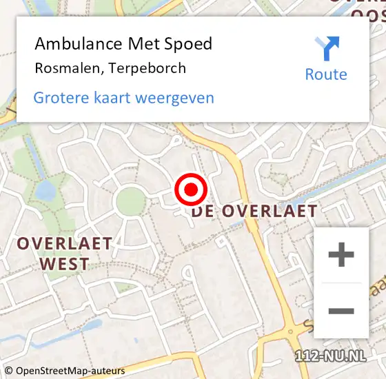 Locatie op kaart van de 112 melding: Ambulance Met Spoed Naar Rosmalen, Terpeborch op 24 september 2019 23:18