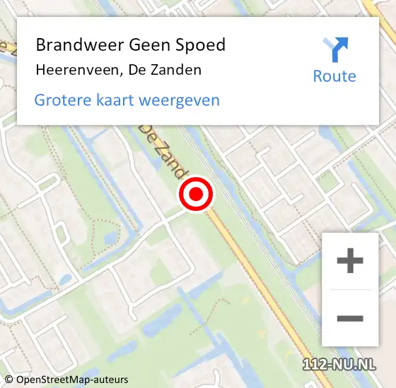 Locatie op kaart van de 112 melding: Brandweer Geen Spoed Naar Heerenveen, De Zanden op 25 september 2019 00:24