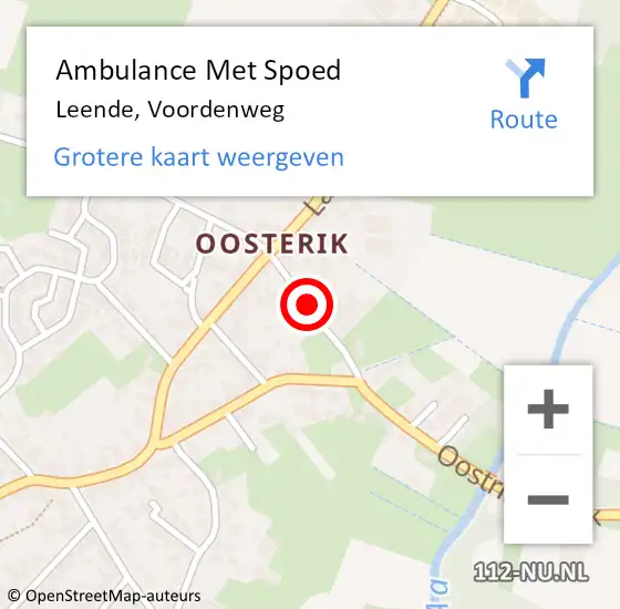 Locatie op kaart van de 112 melding: Ambulance Met Spoed Naar Leende, Voordenweg op 25 september 2019 01:07