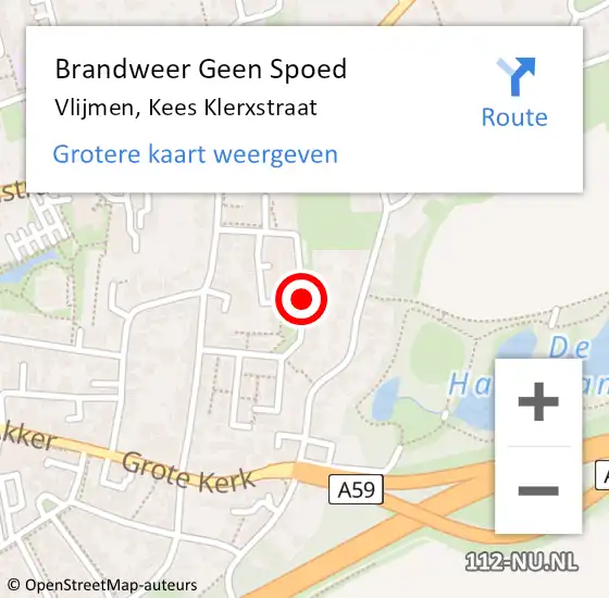 Locatie op kaart van de 112 melding: Brandweer Geen Spoed Naar Vlijmen, Kees Klerxstraat op 25 september 2019 04:05