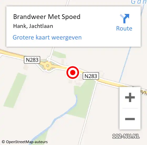 Locatie op kaart van de 112 melding: Brandweer Met Spoed Naar Hank, Jachtlaan op 25 september 2019 08:06