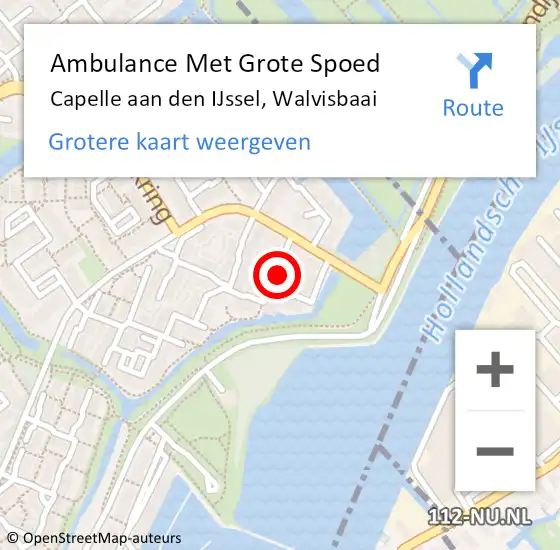 Locatie op kaart van de 112 melding: Ambulance Met Grote Spoed Naar Capelle aan den IJssel, Walvisbaai op 25 september 2019 08:39