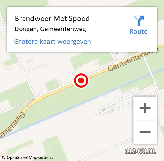 Locatie op kaart van de 112 melding: Brandweer Met Spoed Naar Dongen, Gemeentenweg op 14 april 2014 19:19