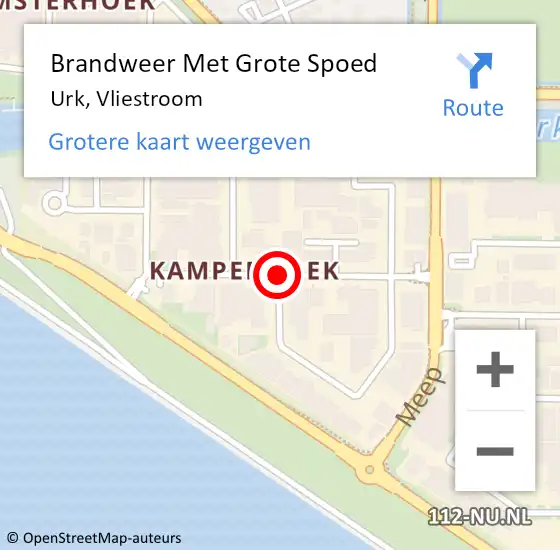 Locatie op kaart van de 112 melding: Brandweer Met Grote Spoed Naar Urk, Vliestroom op 25 september 2019 09:17