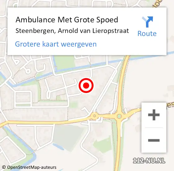 Locatie op kaart van de 112 melding: Ambulance Met Grote Spoed Naar Steenbergen, Arnold van Lieropstraat op 25 september 2019 09:33