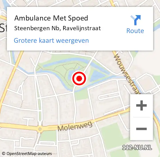 Locatie op kaart van de 112 melding: Ambulance Met Spoed Naar Steenbergen Nb, Ravelijnstraat op 25 september 2019 09:50