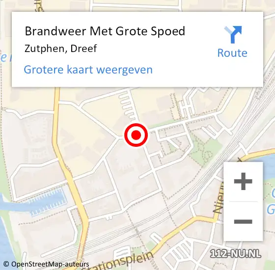 Locatie op kaart van de 112 melding: Brandweer Met Grote Spoed Naar Zutphen, Dreef op 25 september 2019 10:26