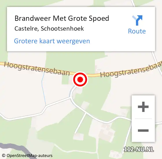 Locatie op kaart van de 112 melding: Brandweer Met Grote Spoed Naar Castelre, Schootsenhoek op 14 april 2014 19:34