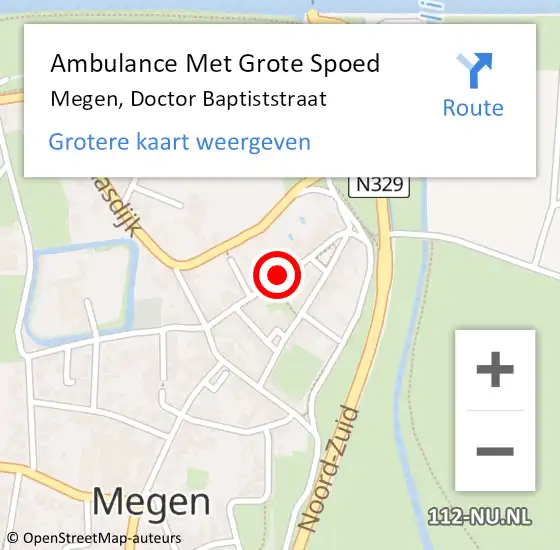 Locatie op kaart van de 112 melding: Ambulance Met Grote Spoed Naar Megen, Doctor Baptiststraat op 25 september 2019 11:20