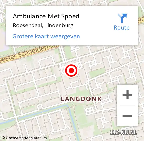 Locatie op kaart van de 112 melding: Ambulance Met Spoed Naar Roosendaal, Lindenburg op 25 september 2019 12:38