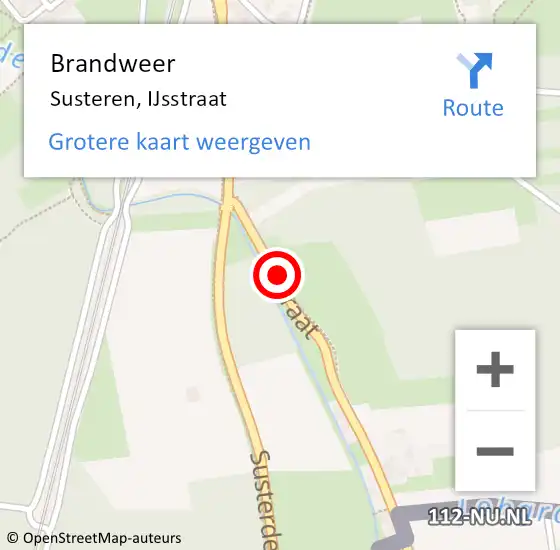 Locatie op kaart van de 112 melding: Brandweer Susteren, IJsstraat op 25 september 2019 14:08
