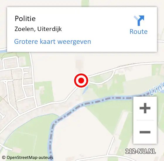 Locatie op kaart van de 112 melding: Politie Zoelen, Uiterdijk op 25 september 2019 16:14