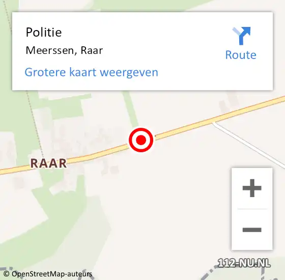 Locatie op kaart van de 112 melding: Politie Meerssen, Raar op 25 september 2019 16:17