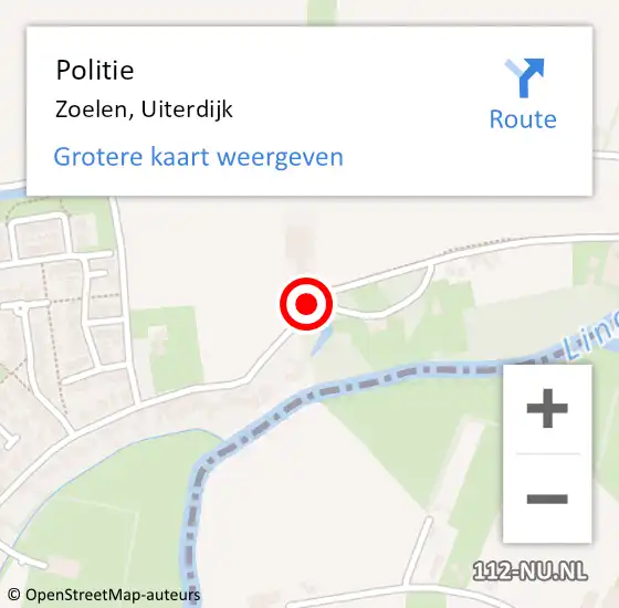 Locatie op kaart van de 112 melding: Politie Zoelen, Uiterdijk op 25 september 2019 16:18