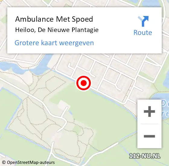 Locatie op kaart van de 112 melding: Ambulance Met Spoed Naar Heiloo, De Nieuwe Plantagie op 25 september 2019 16:41