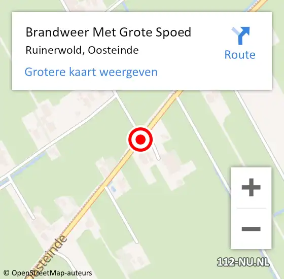 Locatie op kaart van de 112 melding: Brandweer Met Grote Spoed Naar Ruinerwold, Oosteinde op 25 september 2019 16:59