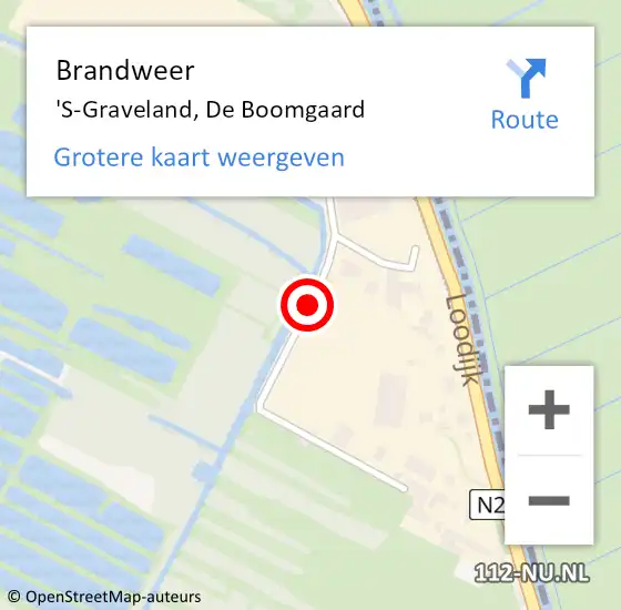 Locatie op kaart van de 112 melding: Brandweer 'S-Graveland, De Boomgaard op 25 september 2019 19:33