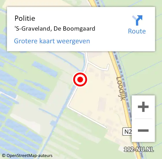 Locatie op kaart van de 112 melding: Politie 'S-Graveland, De Boomgaard op 25 september 2019 19:55