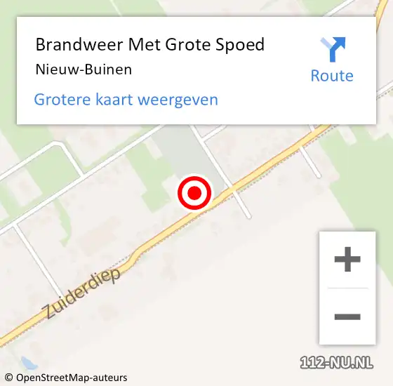 Locatie op kaart van de 112 melding: Brandweer Met Grote Spoed Naar Nieuw-Buinen op 25 september 2019 20:40