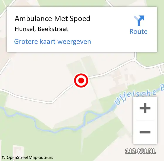 Locatie op kaart van de 112 melding: Ambulance Met Spoed Naar Hunsel, Beekstraat op 25 september 2019 21:58