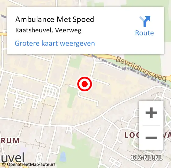 Locatie op kaart van de 112 melding: Ambulance Met Spoed Naar Kaatsheuvel, Veerweg op 25 september 2019 23:38