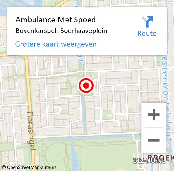 Locatie op kaart van de 112 melding: Ambulance Met Spoed Naar Bovenkarspel, Boerhaaveplein op 26 september 2019 00:06