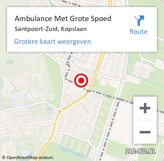 Locatie op kaart van de 112 melding: Ambulance Met Grote Spoed Naar Santpoort-Zuid, Kopslaan op 26 september 2019 01:09