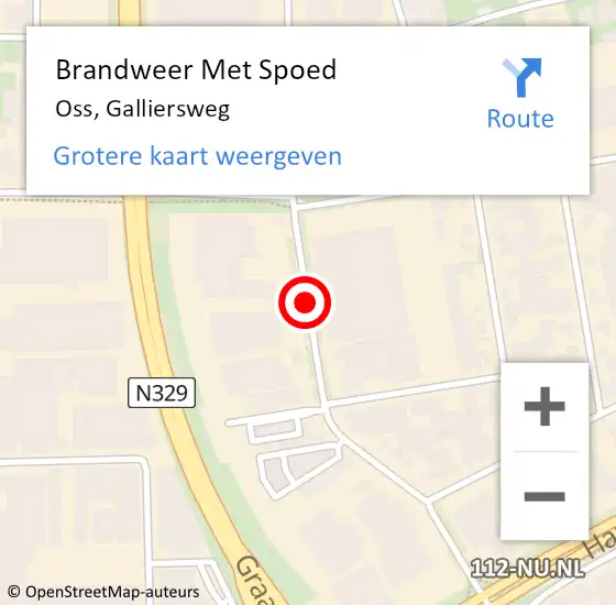 Locatie op kaart van de 112 melding: Brandweer Met Spoed Naar Oss, Galliersweg op 26 september 2019 01:35