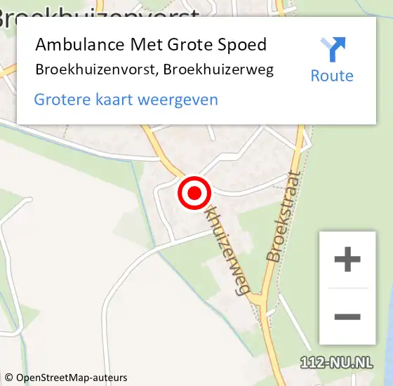 Locatie op kaart van de 112 melding: Ambulance Met Grote Spoed Naar Broekhuizenvorst, Broekhuizerweg op 14 april 2014 21:33