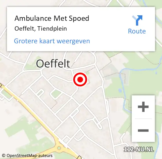 Locatie op kaart van de 112 melding: Ambulance Met Spoed Naar Oeffelt, Tiendplein op 26 september 2019 08:54