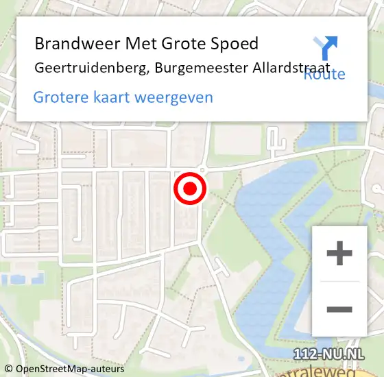 Locatie op kaart van de 112 melding: Brandweer Met Grote Spoed Naar Geertruidenberg, Burgemeester Allardstraat op 14 april 2014 21:43