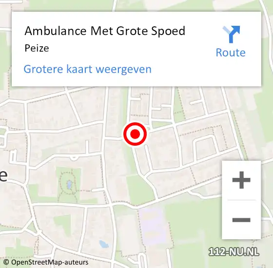 Locatie op kaart van de 112 melding: Ambulance Met Grote Spoed Naar Peize op 26 september 2019 10:01