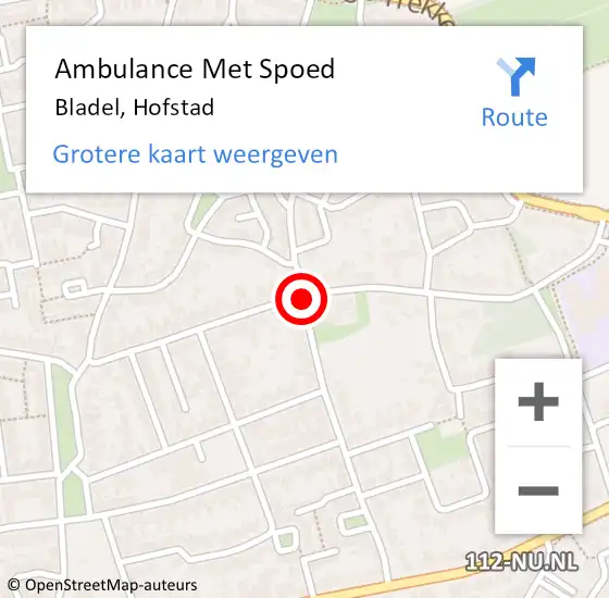 Locatie op kaart van de 112 melding: Ambulance Met Spoed Naar Bladel, Hofstad op 26 september 2019 11:08