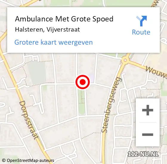 Locatie op kaart van de 112 melding: Ambulance Met Grote Spoed Naar Halsteren, Vijverstraat op 26 september 2019 12:39