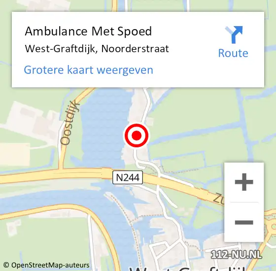 Locatie op kaart van de 112 melding: Ambulance Met Spoed Naar West-Graftdijk, Noorderstraat op 26 september 2019 15:13