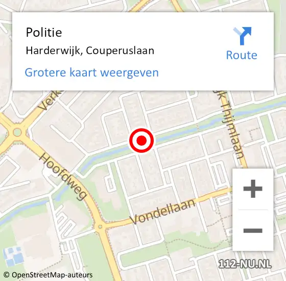 Locatie op kaart van de 112 melding: Politie Harderwijk, Couperuslaan op 26 september 2019 16:31